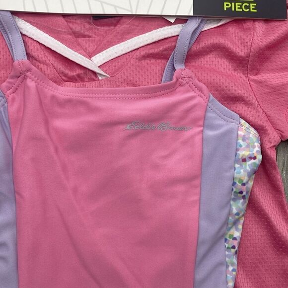 Girls One Piece Bathing Swimsuit and Coverup Swim 2-Piece Set Size 5 - Picture 4 of 6